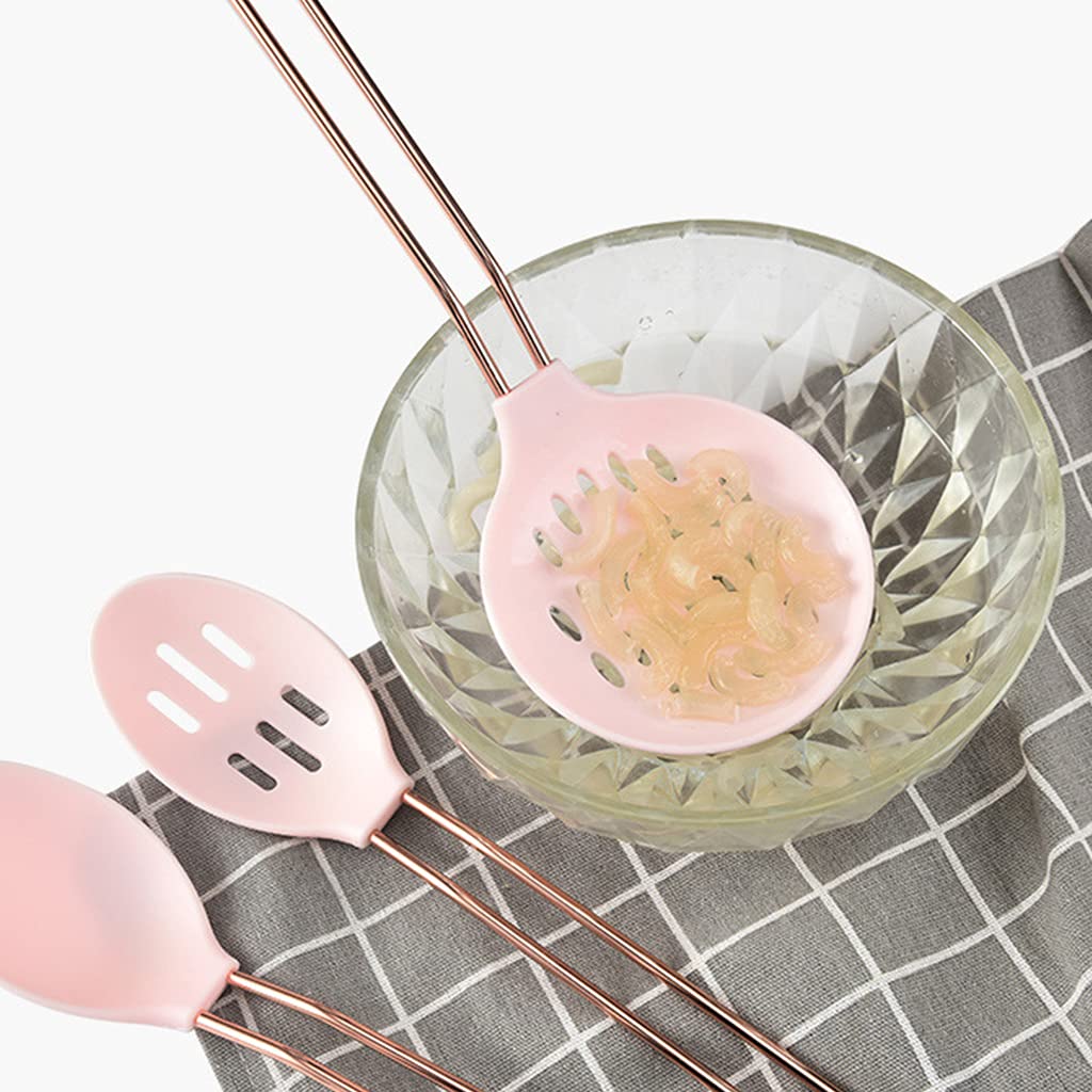 PANGBOER Kochutensilien, Küchenutensilien-Set, Edelstahlgriff, Schlitzlöffel, Pfannenwender, Küchenhelfer, Utensilien-Set, Silikon, spülmaschinengeeignet