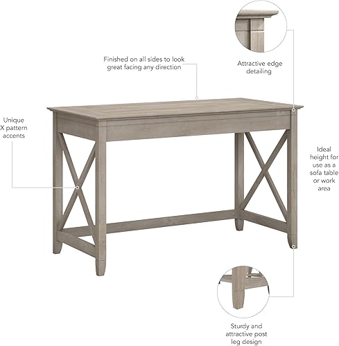 Miniatura 88 de Bush Furniture Key West - Escritorio de 48 W en nogal gris oscuro Gris Oscuro Nogal,gris (cape cod gray),Roble blanco de lino.,cereza bing,Roble