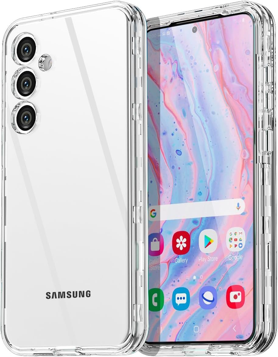 AICase for Samsung Galaxy S25 Clear Case(6.2"),Heavy Duty Drop Protection Full Body Rugged Shockproof/Dust Proof 3-Layer Military Protective Tough Durable Cover for Galaxy S25 2025