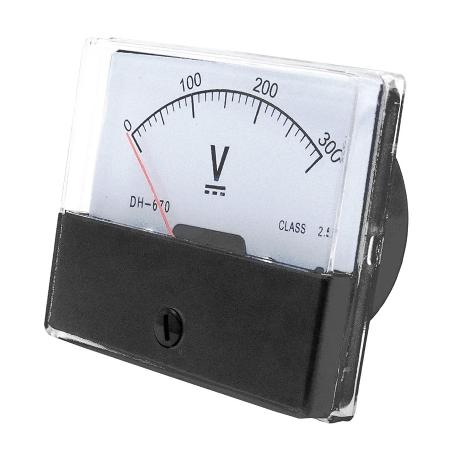 Classe 2.5 DH670 DC 5V 10V 15V 30V 50V 100V 150V 250V 300V 500V Quadrante analogico Pannello Volt Tester di tensione Voltmetro(300V)
