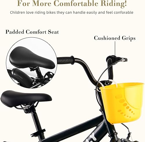 Miniatura 3 de RULLY Bicicleta infantil de dinosaurio para niños de 2 a 7 años, 12, 14 y 16 pulgadas, estilo BMX, bicicletas para niños con ruedas de