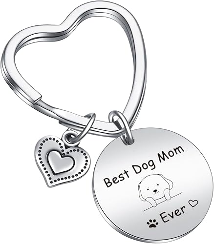 JIUSHUN - Llavero para perro y mamá, joyería veterinaria, para amantes de las mascotas, regalo para el día de la madre, joyería para perros y