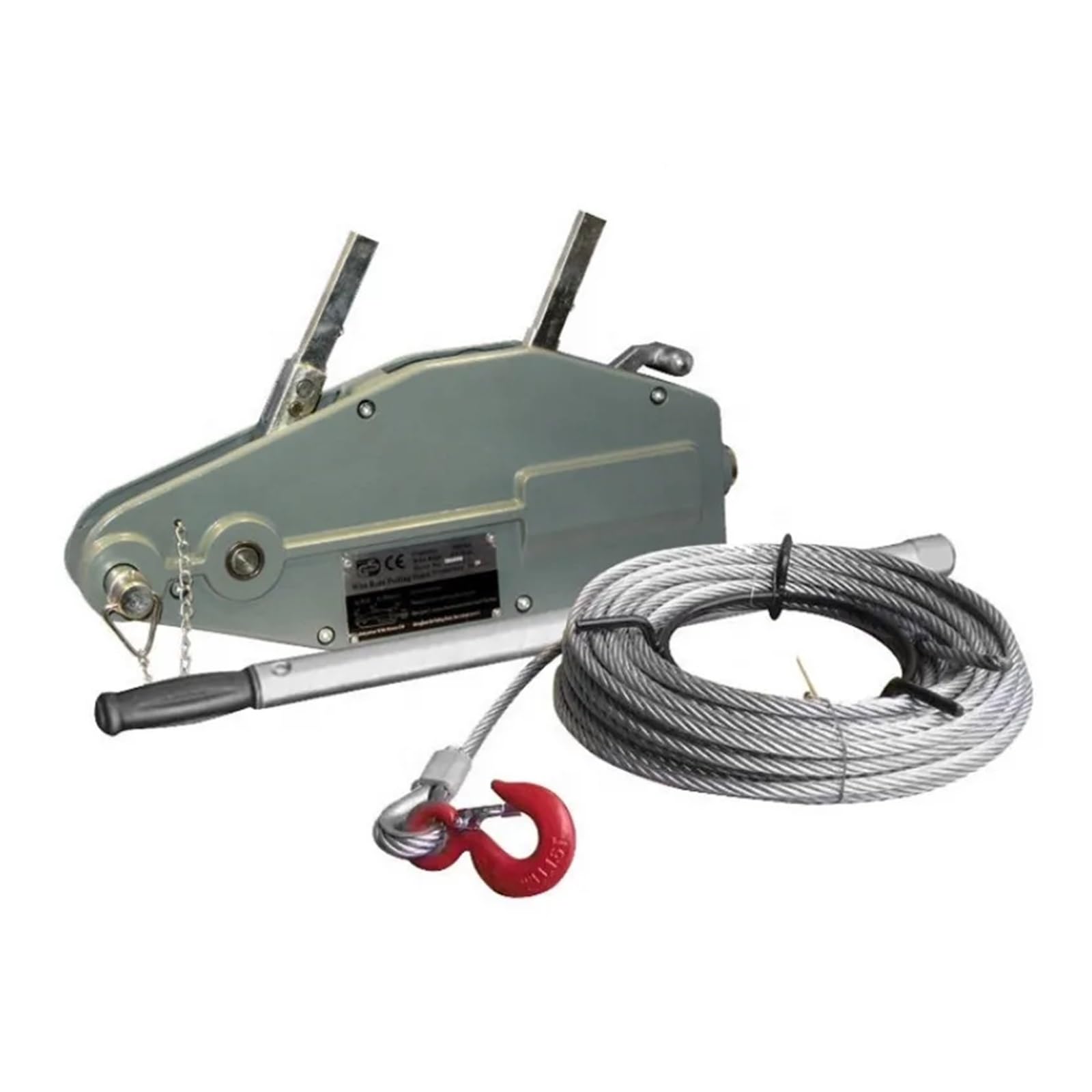 BHFPFZA Manual Hand Winch with Ratchet Cable Puller and Wire Rope for Trailer and Boat Use