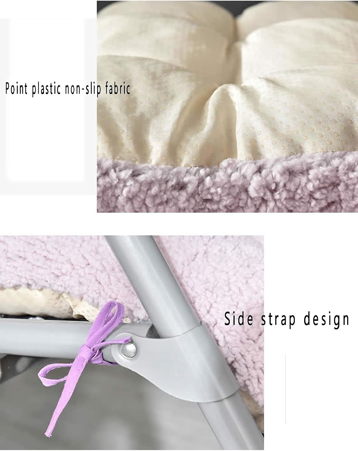 Sun Lounger Cushion Pads Rocking Chair Cushion Garden Non Slip with Backrest Ties Thick Patio Lounger Cushions Folding Memory Foam Pad Recliner (Color : Water Blue, Size : 155 * 48 * 8cm)