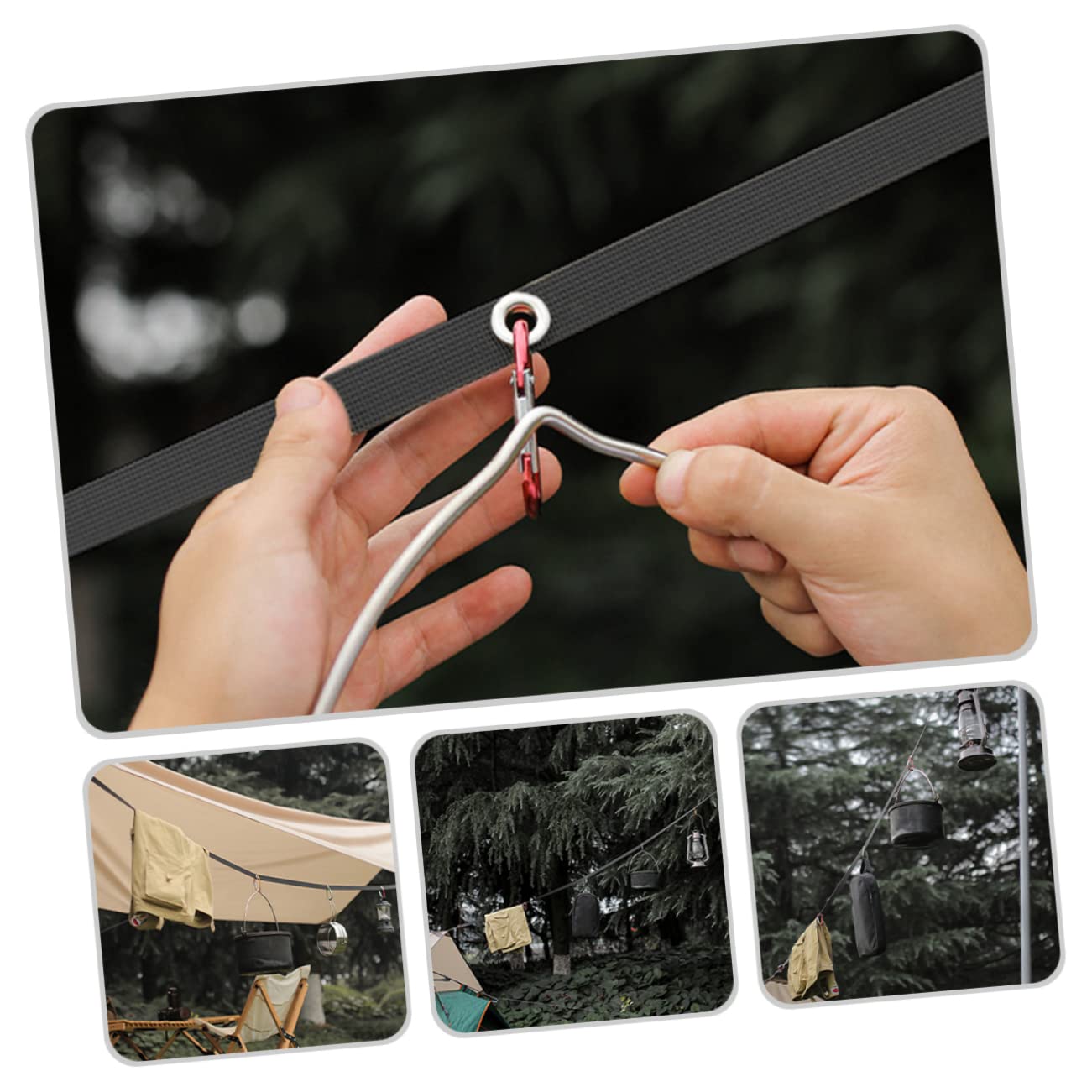 Cabilock 4sets Cinghia Da Campeggio Multiuso Filo Stendibiancheria e Resistente Per Per Asciugare Vestiti e Attrezzature Outdoor Pratico e Leggero