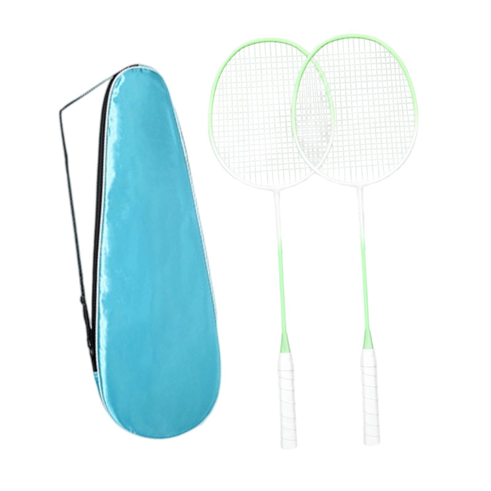 Colaxi 2X Badminton Rackets with Carrying Bag,Replacement Professional Badminton Set Racquets for Beginners Women Men Family Friends, Light Green Rackets