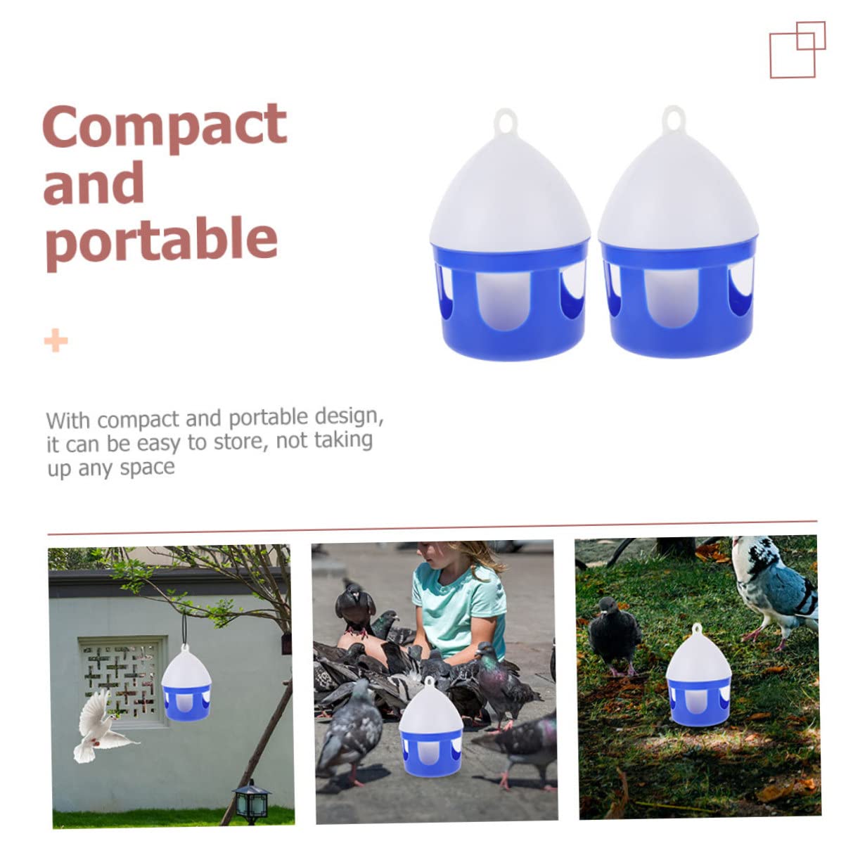 Abreuvoir Portable pour Oiseaux 2 Pièces PVC 2l Réutilisable