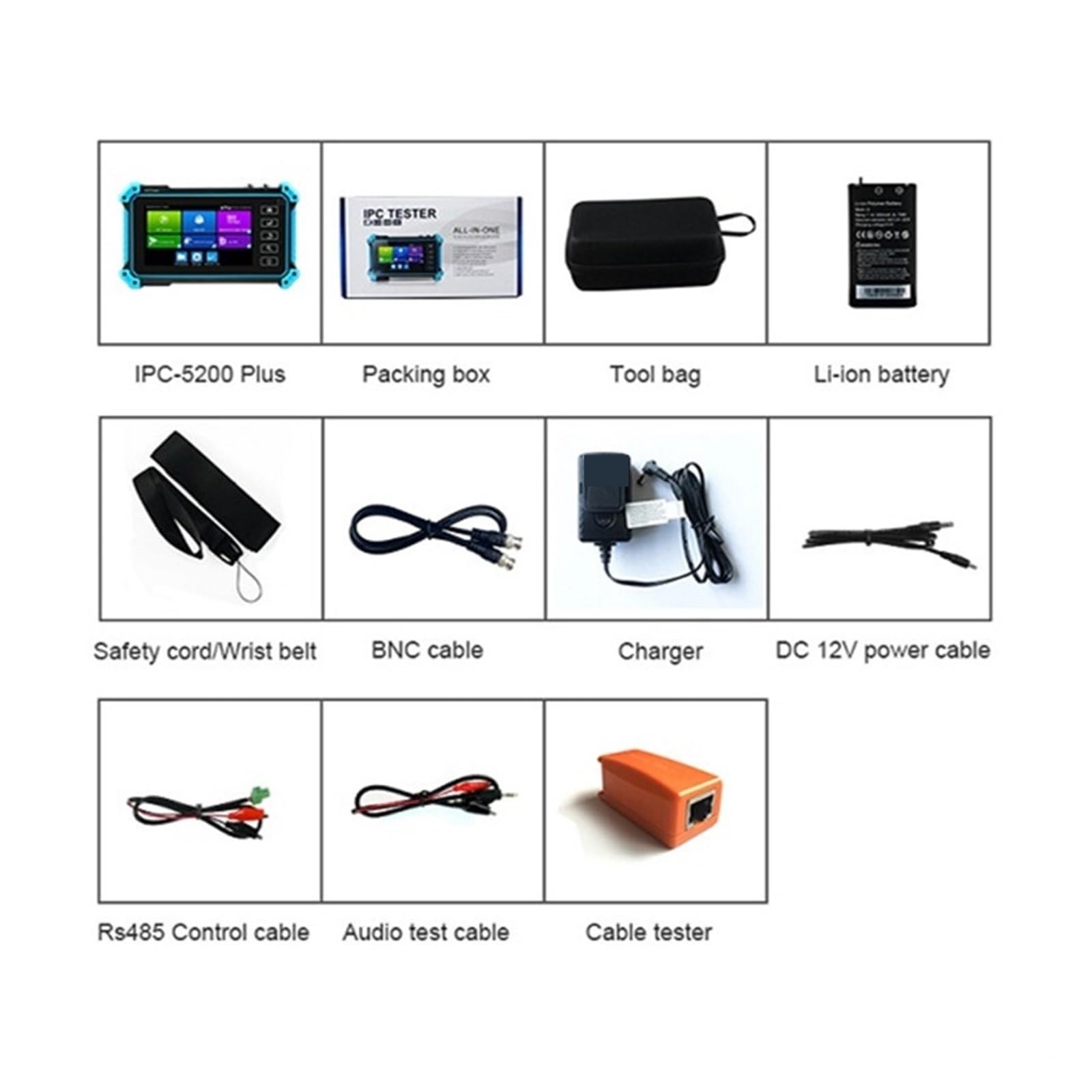 Tester CCTV, Telecamera IP CCTV Tester AHD CVI TVI SDI 5 Pollici Touch 4K VGA Ingresso Sicurezza Poe IPC Tester Cftv Mini Monitor Portatile Tester(IPC-1910 Plus)
