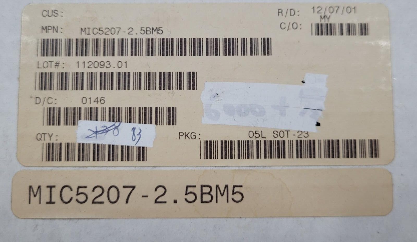 (1 PC) MIC5207-2.5BM5 MICREL