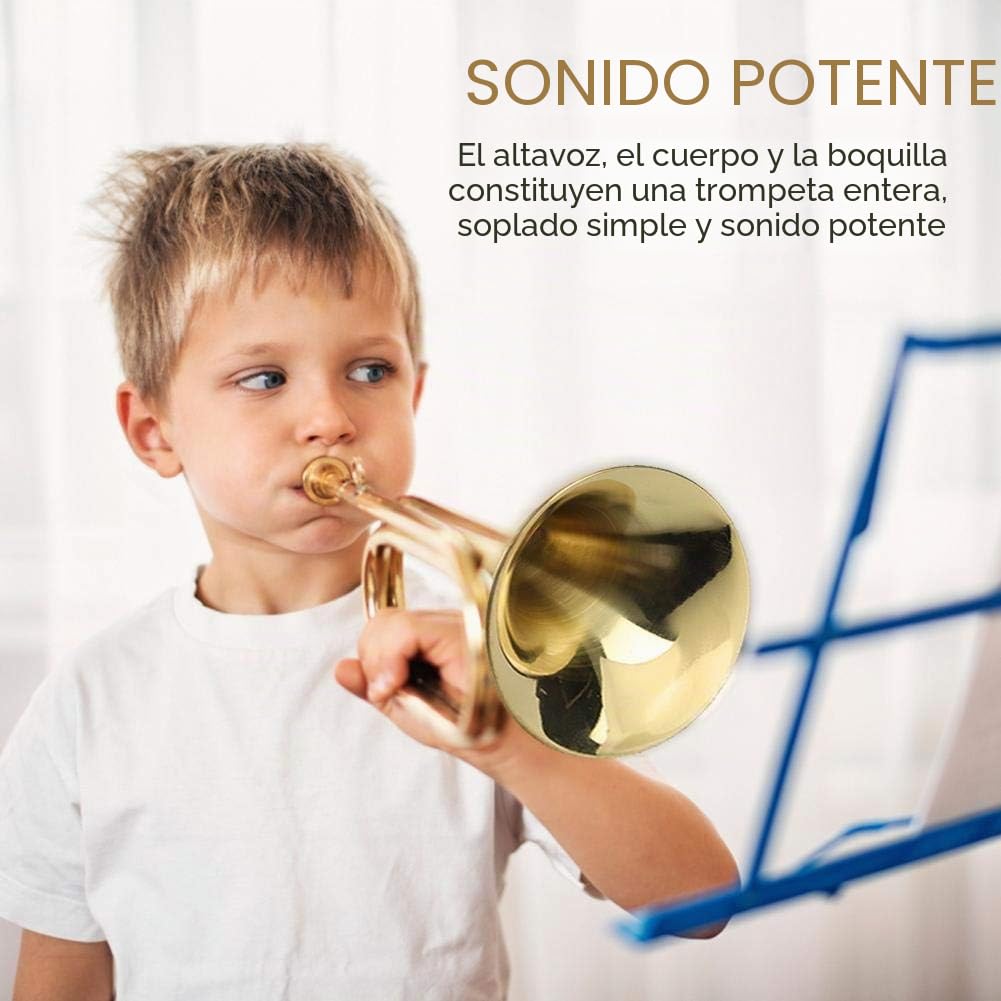 Trompeta De Caballería Instrumento Bugle Cuerno de Latón para Banda Escuela Estudiantes