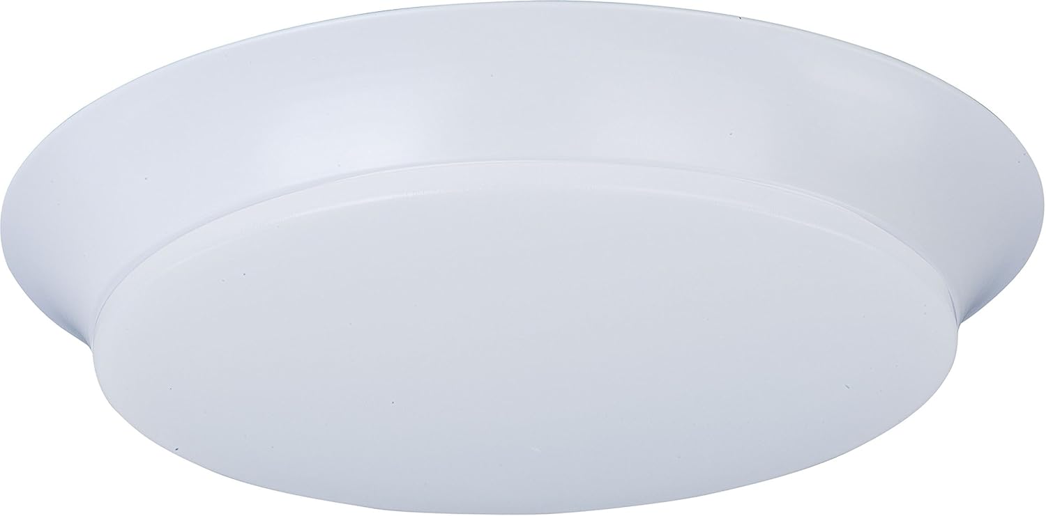 Maxim 87595WTWT Low Profile EE White Acrylic Round LED Flush Mount, 1-Light 8 Watt, 3" H x 12" W, White