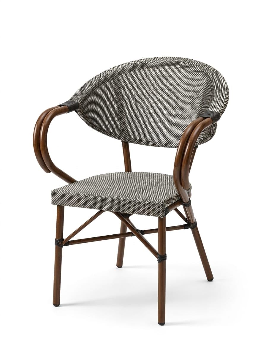 Silla de Mimbre o Malla Hecha a Mano con Brazos para Eventos 83x58x48cm