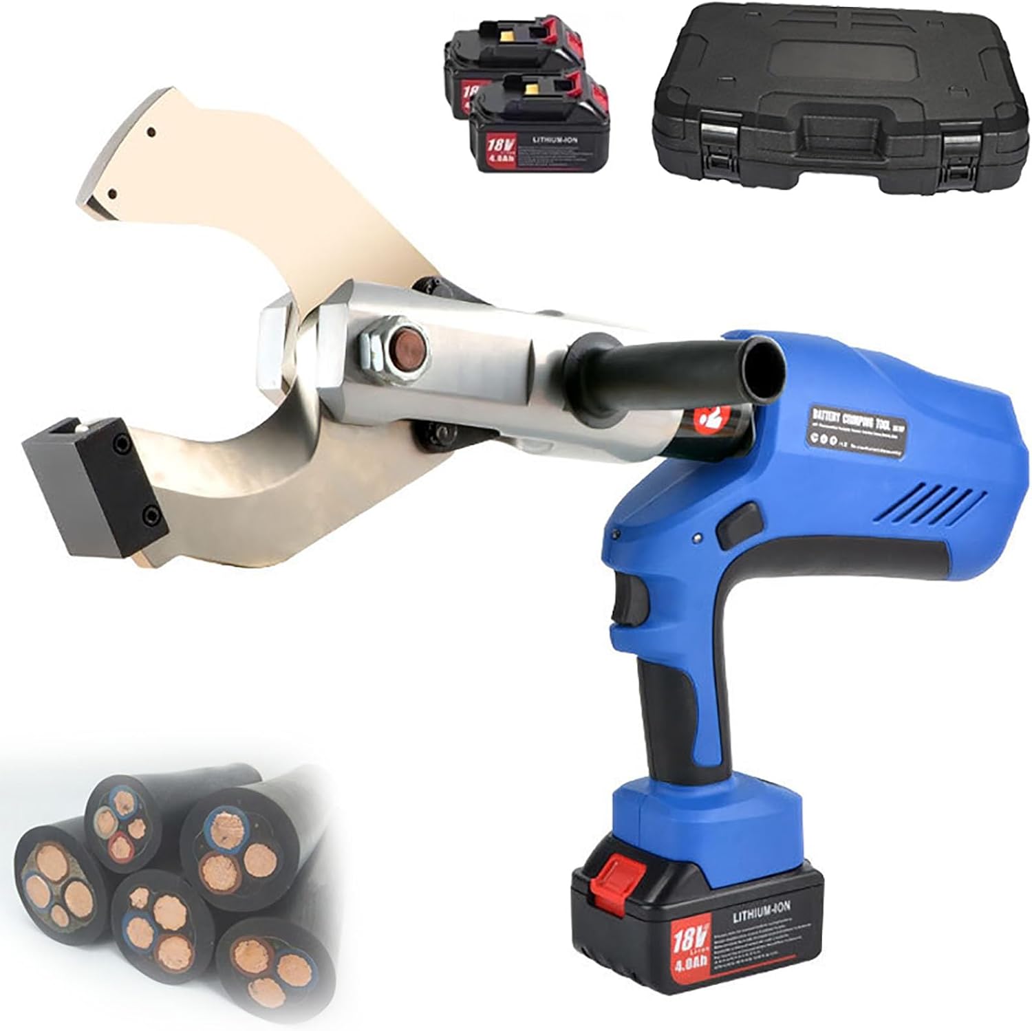 Hydraulic Cable Cutter Wire Cutter,Electric Ratchet Cable Cutter,with LED Display,2*Battery,Cable Cutting Tool for 85mm/105mm/120mm Al Copper Cable(Size:120C)