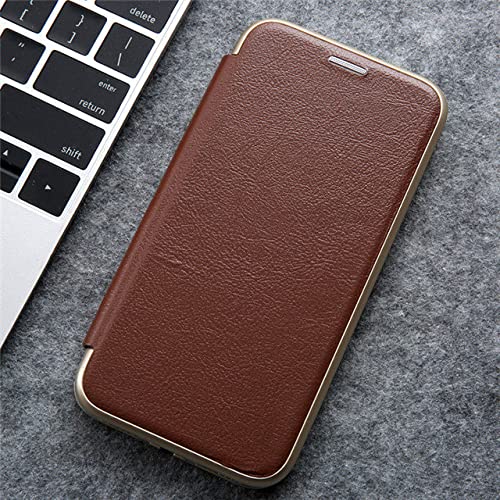 Étui portefeuille iPhone 11 Pro marron, coque à rabat anti-choc avec fente carte