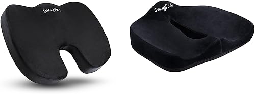 SnugPad Paquete de cojines de asiento de espuma viscoelástica cojín de asiento en forma de U y cojín de asiento en forma de cadera