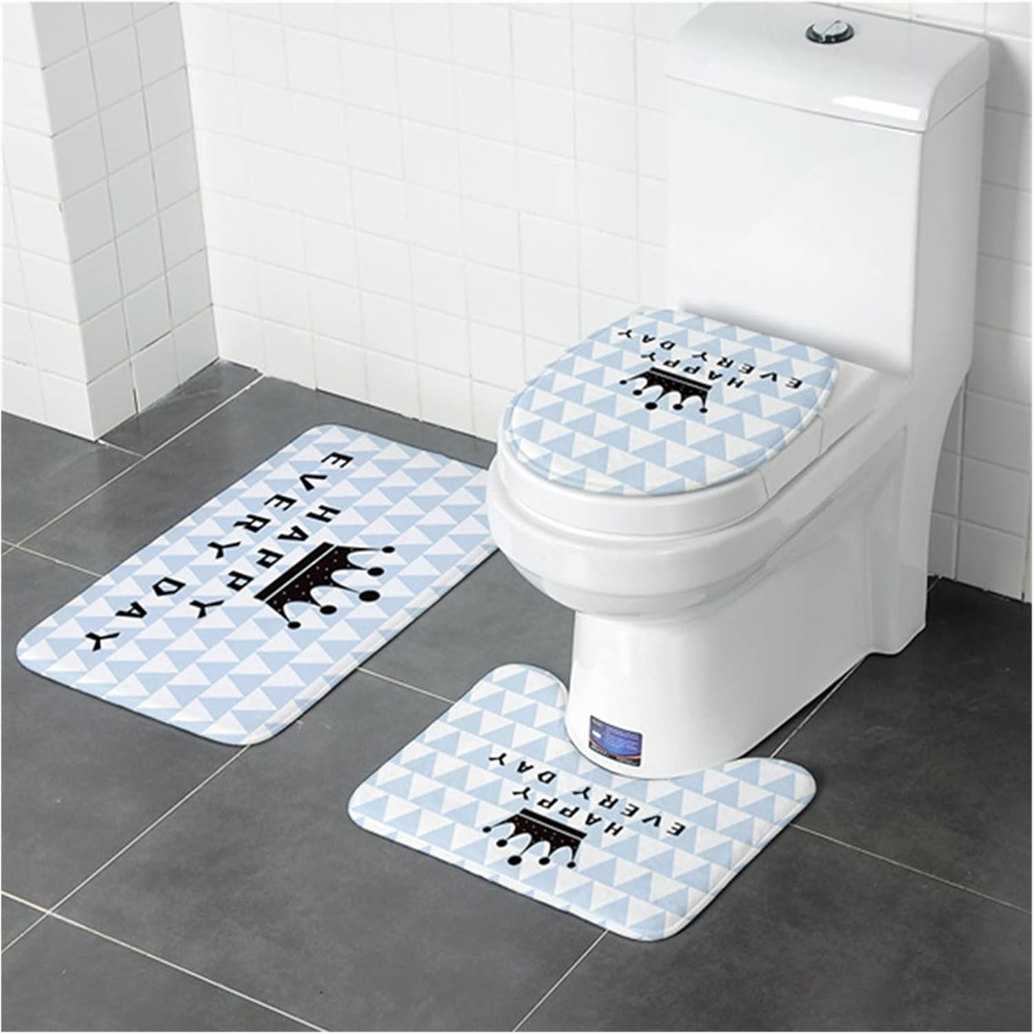 3 Piece Set of Bathroom Mat, Bathroom Carpet, Toilet Mat, U-Shaped Toilet Mat Set, Home Decoration(DYWC02,50x80cm)