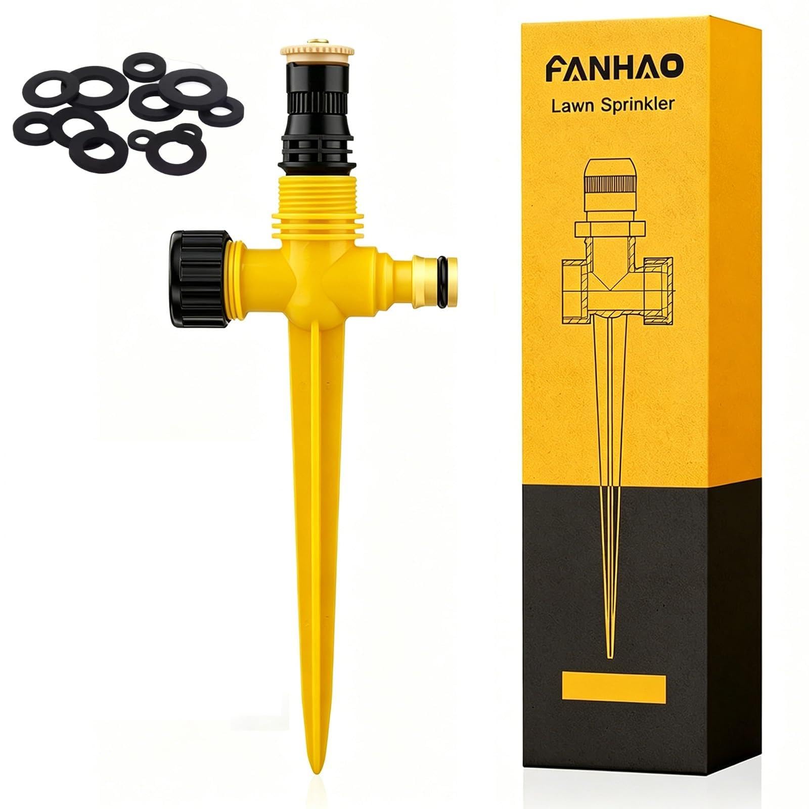 360° Rotation Auto Irrigation System, Grass Watering Sprinkler, Garden Lawn Sprinkler Patio for Watering Lawn Plants Flowers Veggies Grass Lawn Plants (G,1PC-B)