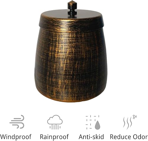 Miniatura 2 de Cenicero, Cenicero Grande para Exteriores con Tapa, Cenicero para Patio Exterior, de Acero Inoxidable, Resistente al Viento, Sin Humo, para Balcón