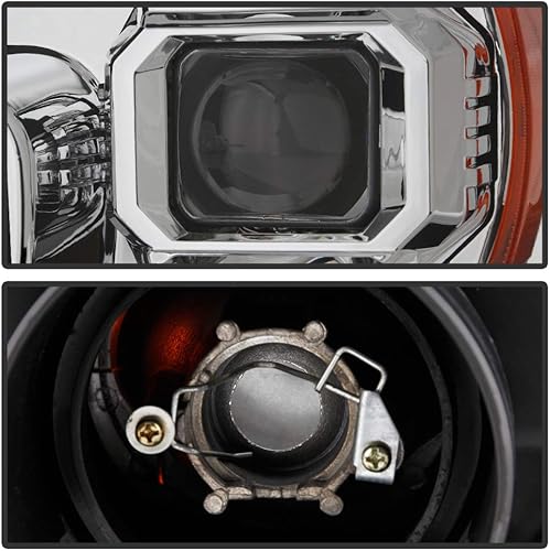 Miniatura 4 de ACANII - Para modelo halógeno 2008-2017 Freightliner Cascadia carcasa cromada doble proyector faros montaje