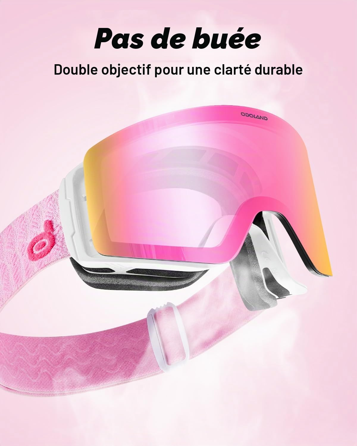 Odoland Lunettes de Ski Photochromique pour les Jours Ensoleillés et Nuageux, Anti-Buée, UV400 Protection, Masque de Ski de Neige et Snowborad pour Homme Femme Adulte Adolescent