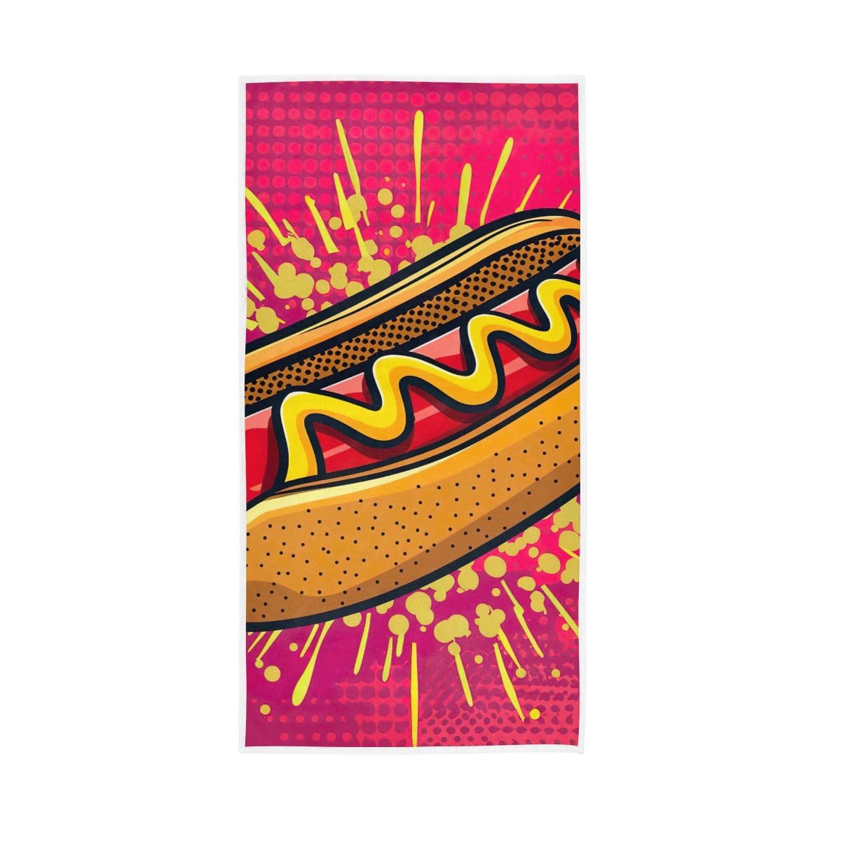 HUYGD Hot Dog Hot Hand Towel, Multipurpose Cotton Hand Towels for Bathroom, Gym, Hotel, Spa 15 x 30 Inches