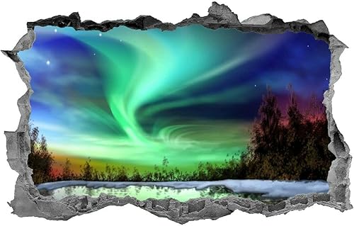 Miniatura 2 de Northern Lights, calcomanía, arte de pared, pegatina, punto de referencia, 3D, Aurora Borealis, Mural <19.7 x 27.6 in, GGUOM