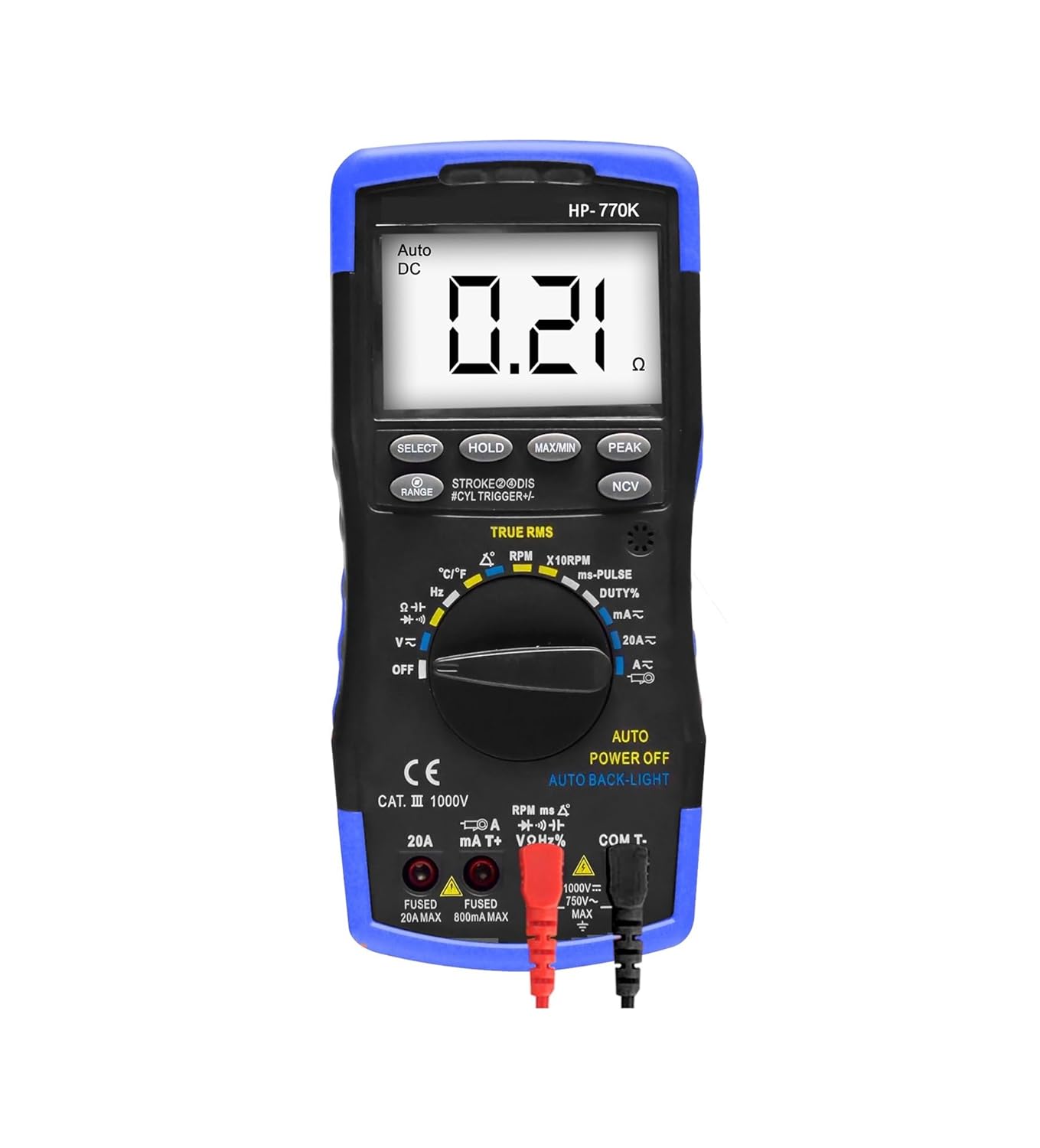 HP-770K Digital Automotive Multimeter car Engine Analyzer Hanhold Tester Diode/HFE/NCV/Continuity Buzzer Measuring Tool