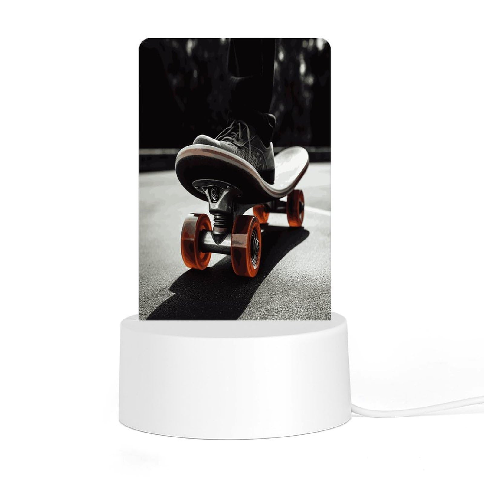 Adfgyerh Style Skateboard Wheel Night Light Acrylic Material Easy Installation, Home Decor Usb Interface Power Supply, Lamp For Restaurant Bar Cafe Room Decor