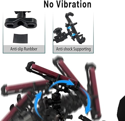 Miniatura 4 de QYMOTO Soporte para teléfono ATV, 4 ruedas, antivibración, resistente, para manillar, soporte para teléfono celular 360, abrazadera para CFMOTO