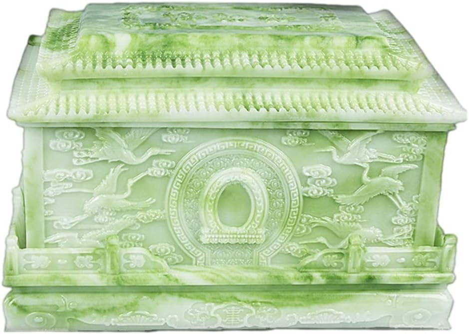 Hand Drums Urns for Human Ashes Adult Female Male Cremation Urns for Adult Ashes Crystal Jade Stone Funeral Urn Urn Vault for Ground Burial Adult White Green