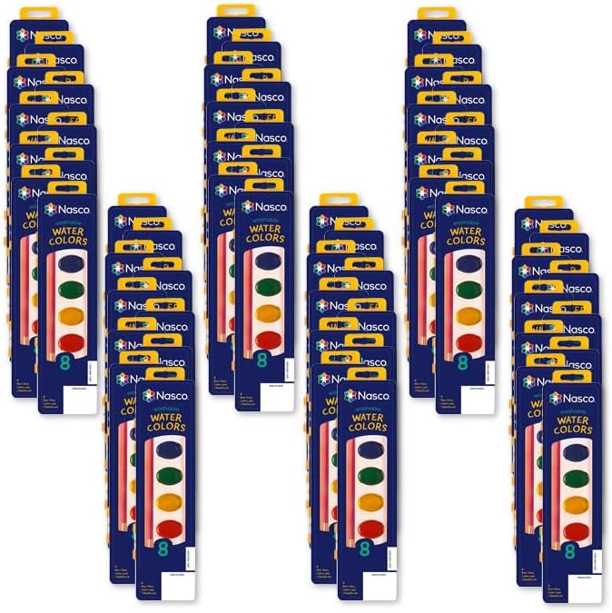 Nasco Washable 8-Color Watercolor Set - 60 pack