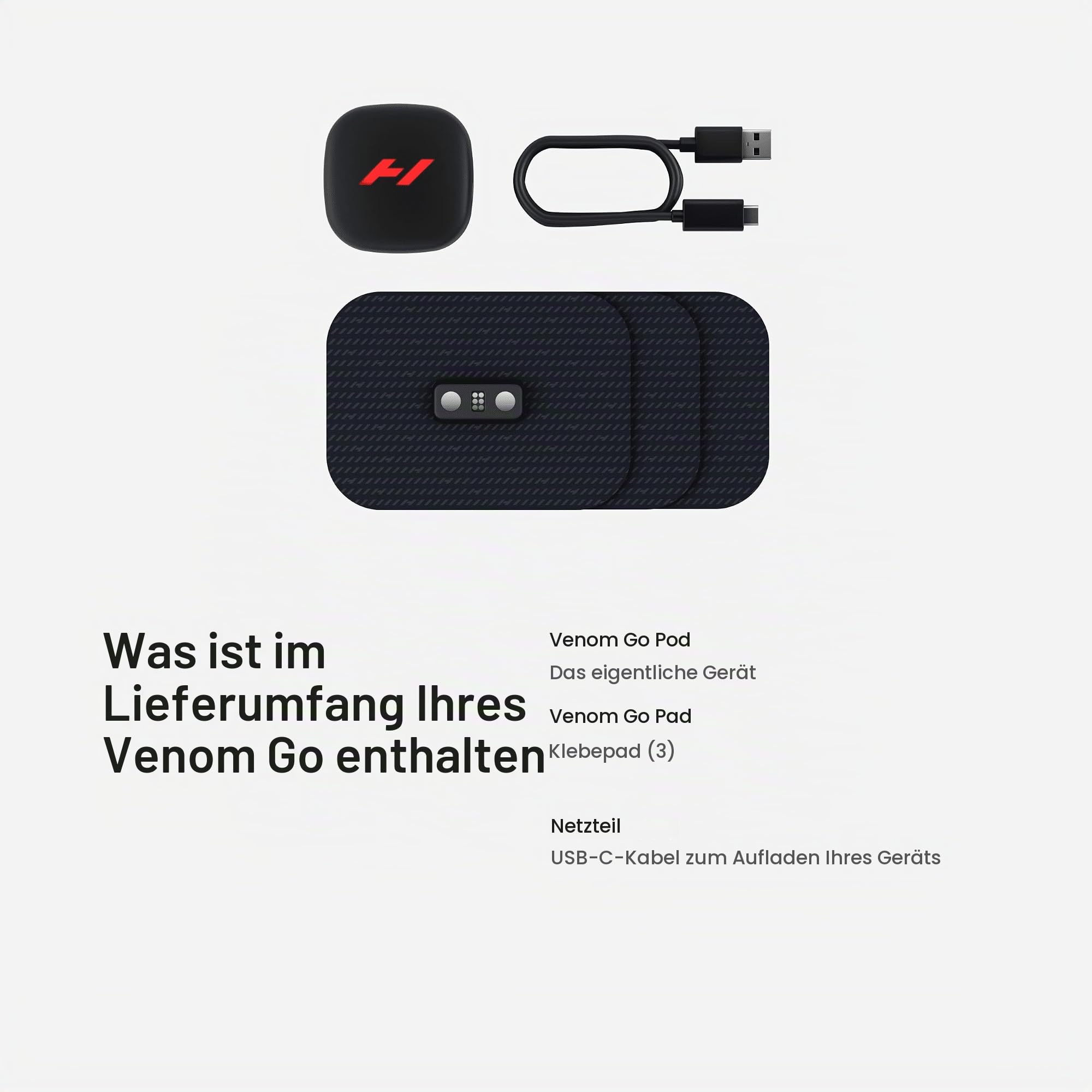 Hyperice Venom Go Kompaktes, tragbares Wärme und Vibrations therapiegerät | Punktuelle Behandlung zur Lockerung und Beruhigung von Muskelkater | Inklusive 3 Pads für bis zu 20 Anwendungen pro Pad