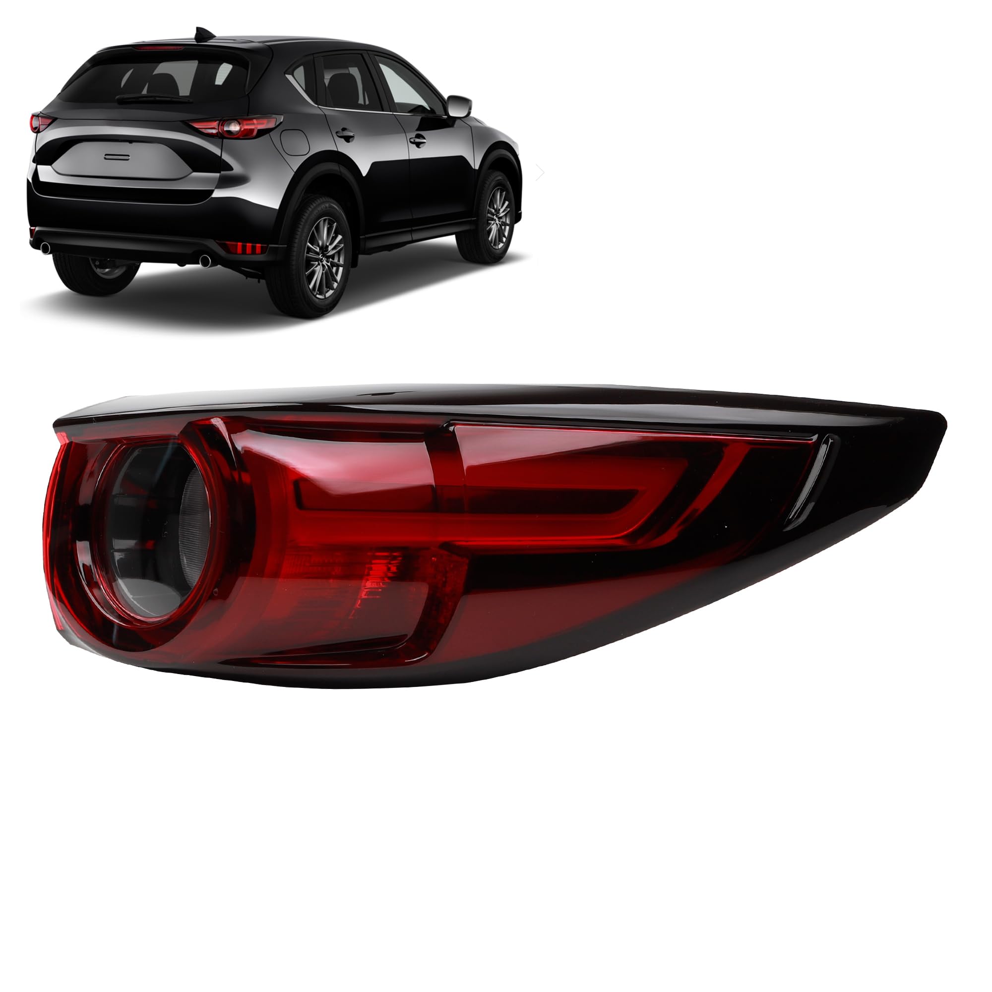 Photo 1 of Wahparts LED Passenger Right Side Tail Light Assembly Outer Compatible With 2017-2021 Mazda CX-5 CX5 Grand Touring Reserve Signature Carbon Edition KB8B-51-150E KB8B51150E MA2805126
