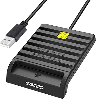 Saicoo® DOD Military USB Common Access CAC Smart Card Reader, Compatible with Mac OS, Win (Black)