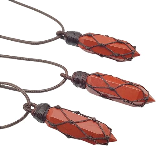 Miniatura 8 de EDEN'S CALL Healing Hexagonal Crystal Points Pendant Necklace for Unisex Adjustable Natural Stone Wand Pendulum Pendant for Dowsing