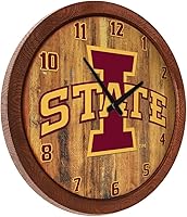 Vista 148 de The Fan-Brand NCAA Oklahoma Sooners: Faux Barrel Top Wall Clock Sports Team Bar Sign Décor - Home Man Cave, Party Decoration - Made On Demand