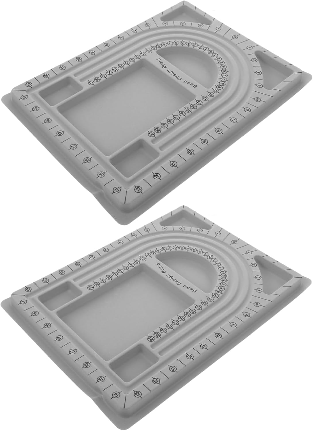 TOPPERFUN 2pcs Beading Tray for Jewelry Making DIY Necklace Bracelet Design Board with Scale Durable Bead Organizer for Craft Projects and Bead Stringing