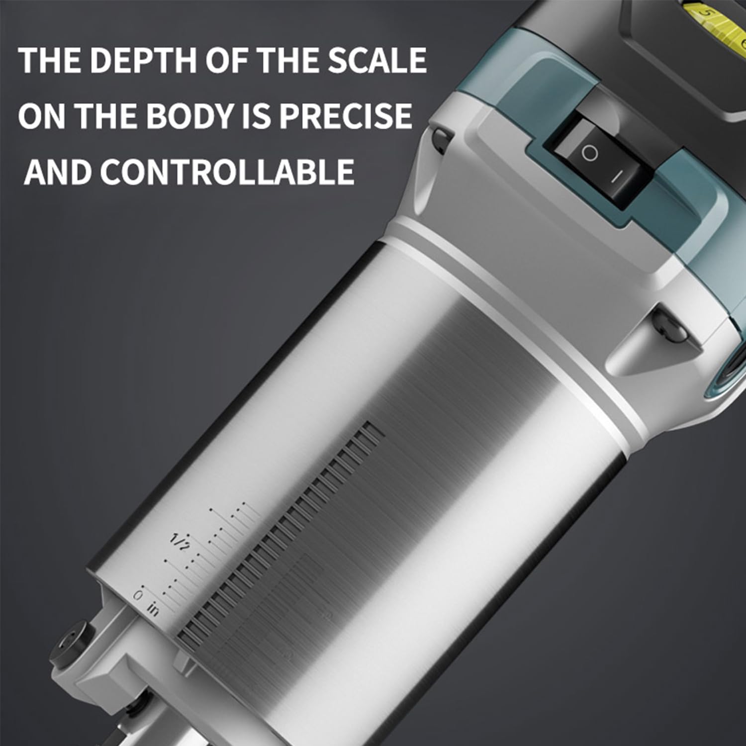 DNTI Fresadora de Madera Rebajadora Eléctrica 710W 10000-30000RPM, Grabado Fresa Para Biselar,2 Alicates de 6.35 mm y 8 mm, 6 Velocidades Variables, Base fija