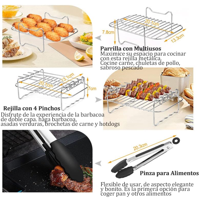 Ninja Airfryer Zubehör-Set – 15-tlg. Mit Silikonformen, Spießen, Backpapier Für AF300EU/AF400EU