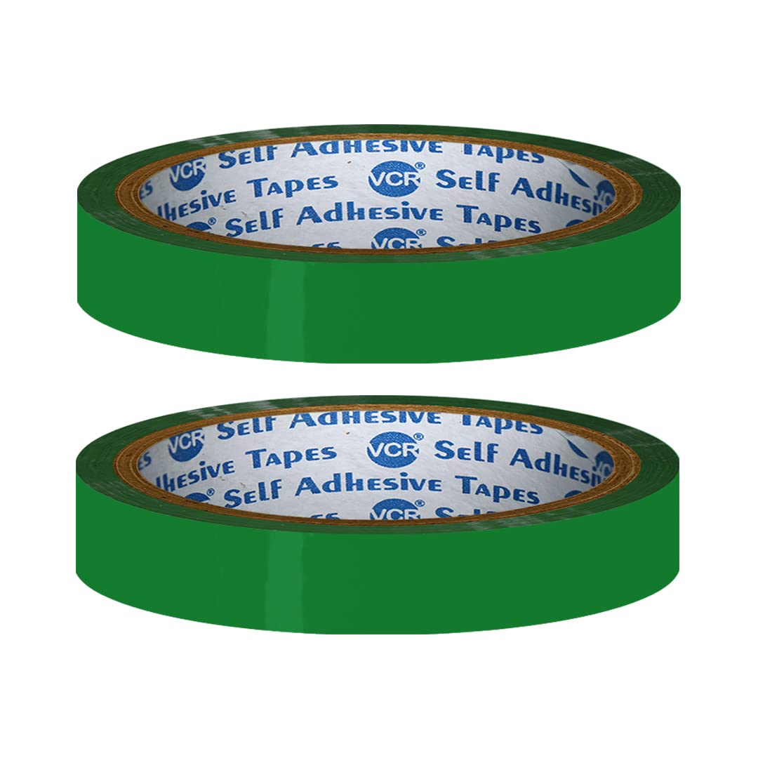 VCR Green Color Tape - 50 Meters in Length - 12mm / 0.5" Width - 02 Rolls Per Pack - BOPP Self Adhesive Tape for Arts and Craft use, Box Packing, Office and Home use (B07RXQZHZZ) Amazon Price History, Amazon Price Tracker