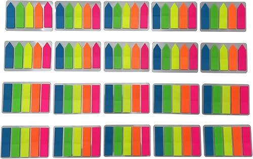 Nicepaper Bonito juego de almohadillas adhesivas transparentes 2500 pestañas de índice adhesivas de neón etiquetas adhesivas pestañas adhesivas de