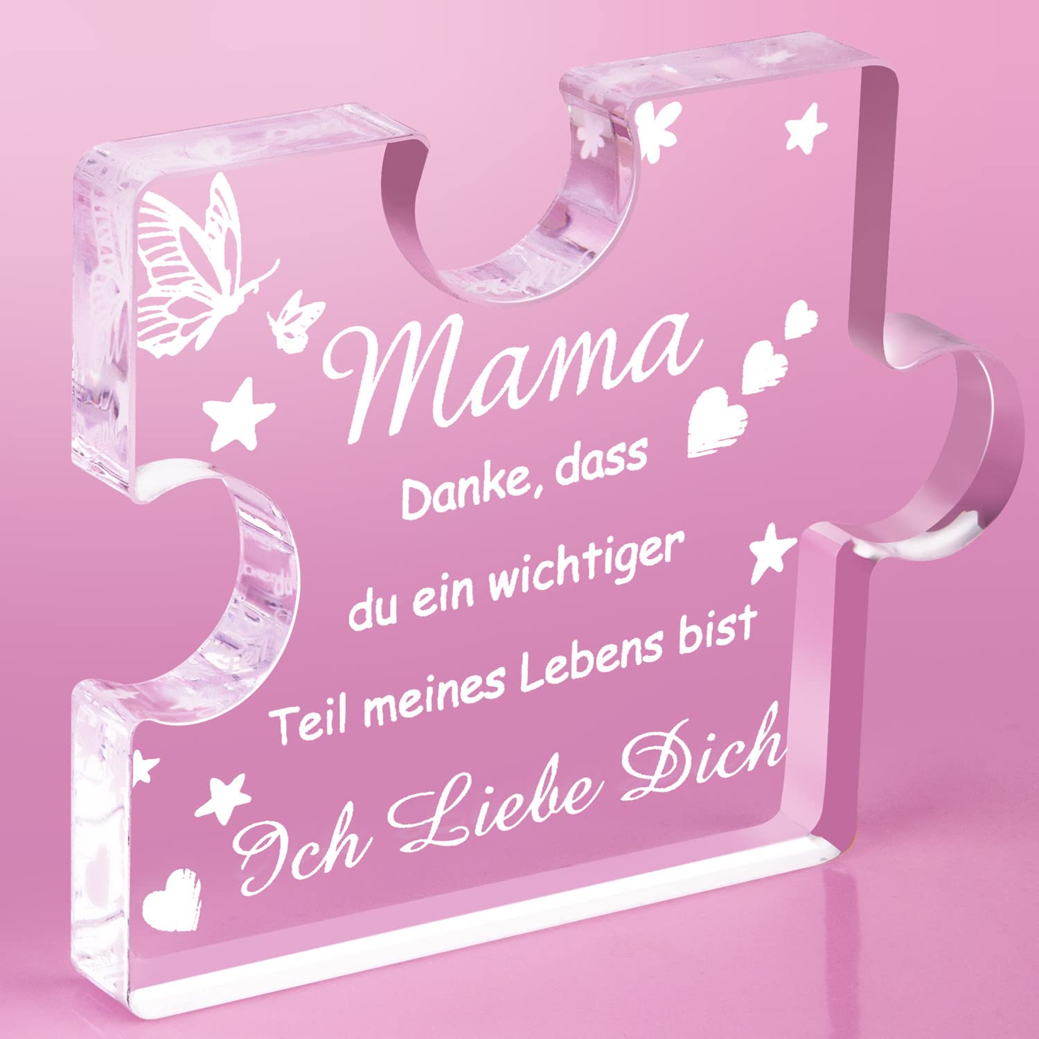 RISFIHEI Mama Geschenke für Mama, Mama Geburtstagsgeschenk-Gravierte Acryl Block Puzzle-Mama Geschenk Muttertagsgeschenk, Mama