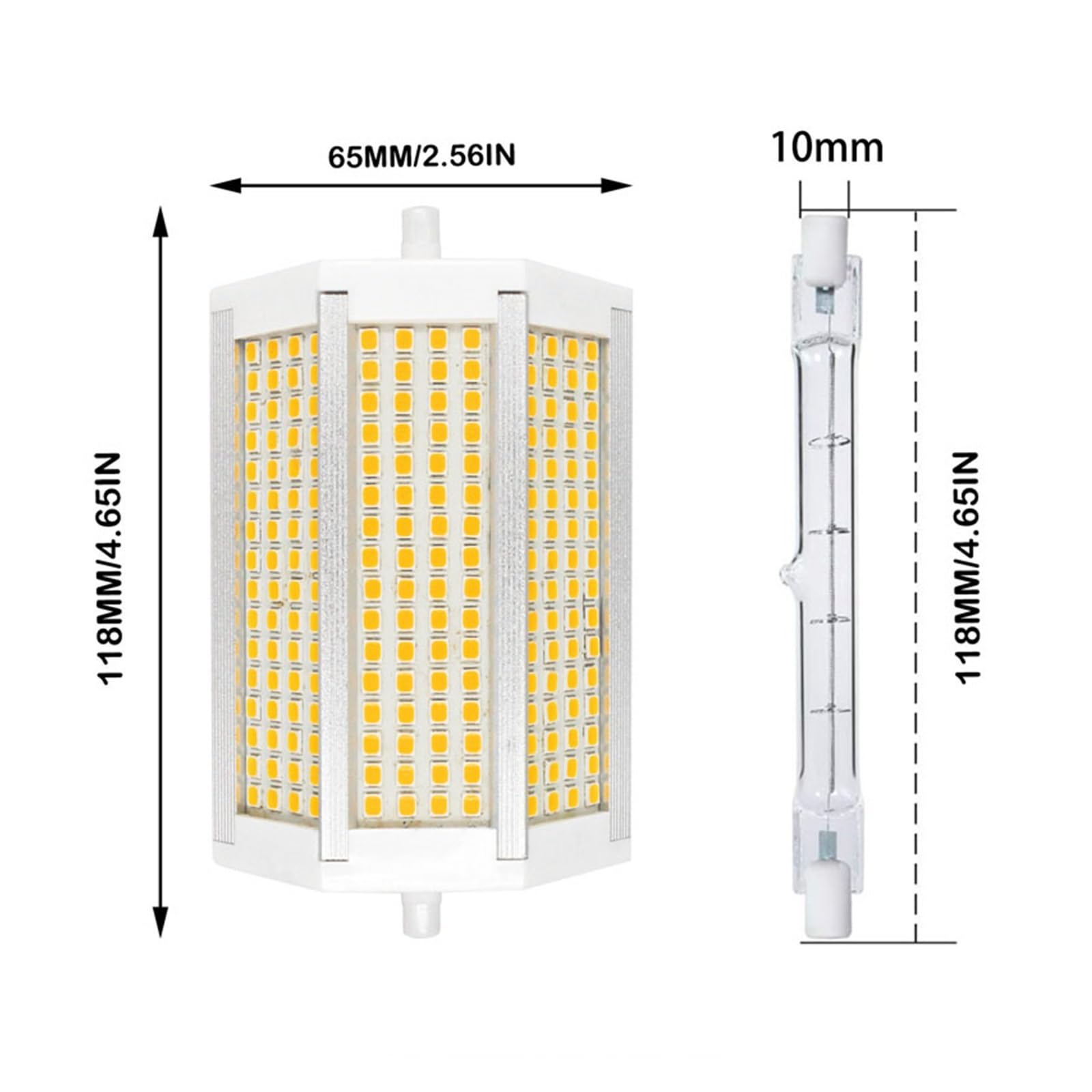 Ściemnialna Żarówka LED 50w R7S 118mm 3000k Naturalna Biel 4000k 4500k 6000k Wysoka Moc Jasne Źródło Reflektorów Super Jasne OszczęDzanie Energii(White 6000k 6500k)