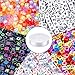 1400 cuentas de acrílico de 5 colores de alfabeto con 1 rollo de cuerda de cristal de 50 m para hacer joyas (6 mm)