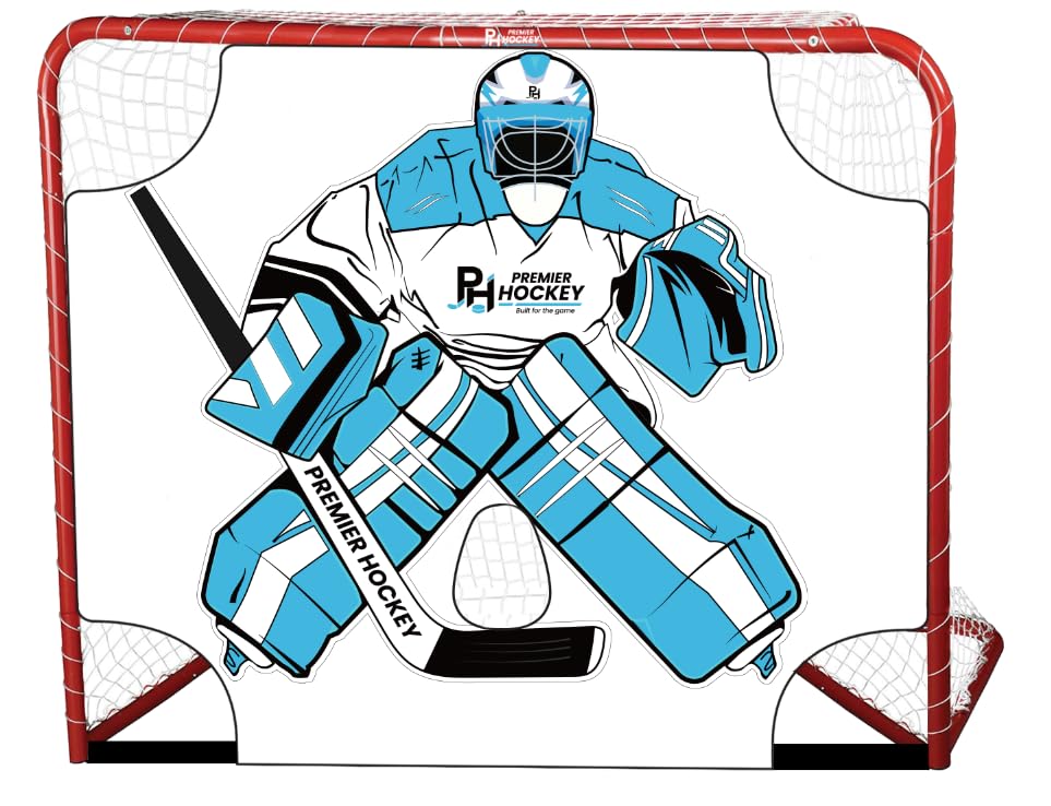 Premier Sports – Hockey Goal Shooter Tutor – Fits Inside 54“ Hockey Net – Street & Roller Hockey Nylon Shooting Tarp – Hockey Shooting Accuracy Training Equipment