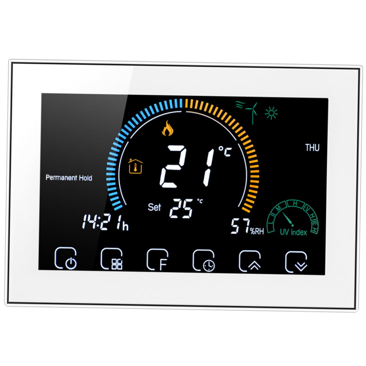 Operitacx Thermostate Für Heizung Smart Intelligenter Temperaturregler Für Zuhause Farb-LCD Mit Touchscreen Passend Kassetten Euro-runddosen Wandhöhe