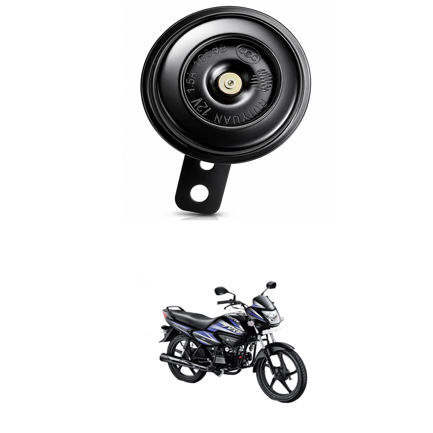 Universal 12V Single Disc Horn | 105dB Super Loud Electric Horn | Waterproof Metal Body | Universal Fit for Cars, Bikes, Scooters & SUVs | Black Comfortable With Splen-dor N-XG-image-24