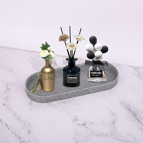 Miniatura 10 de Juego de accesorios de baño de resina, 5 piezas de accesorios de baño de color gris mate pesado y resistente con dispensador de jabón, jabonera,