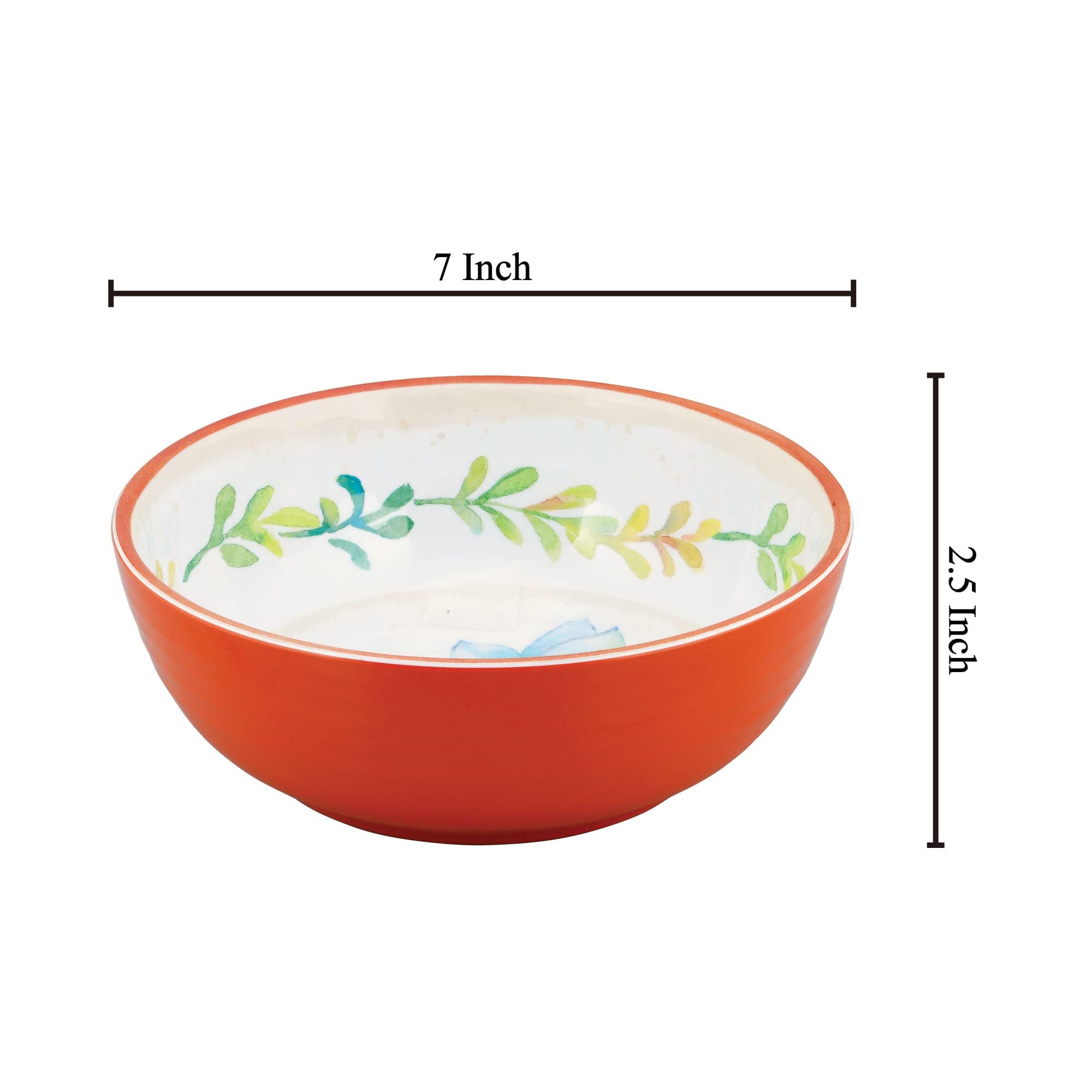 UP ware Sweet Succulents - Juego de cuencos de melamina redondos para pasta, arroz, sopa y ensalada, sin BPA, apto para lavavajillas, a prueba de roturas, multicolor, 7 pulgadas, juego de 6