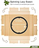 Vista 6 de ALL4JIG Tablero de rompecabezas giratorio de 1000 piezas con cajones de 22 x 30 pulgadas, mesa de rompecabezas de madera portátil para adultos